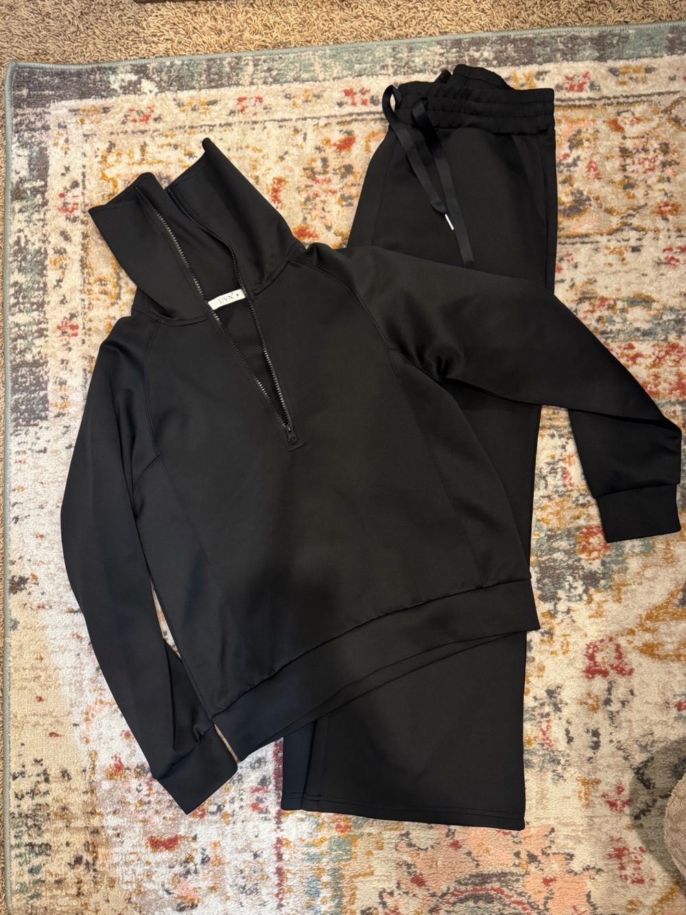 Black Half-Zip Hoodie & Jogger 2-piece set